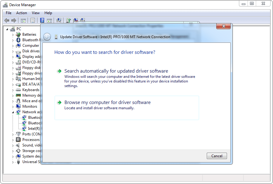 Microsoft windows 7 network controller driver
